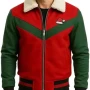 Red and Green Christmas Varsity Jacket
