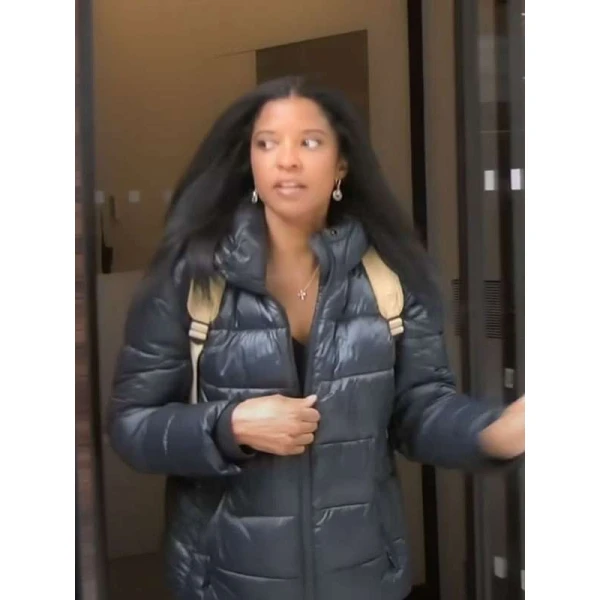 Renee Elise Goldsberry Satisfied Black Puffer Jacket