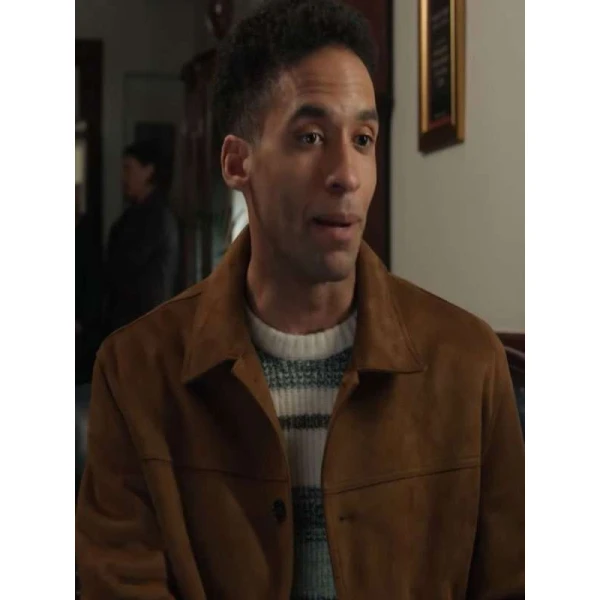 Robert Mitchell Buried at C Brown Leather Jacket