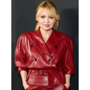 Robin Hood Premiere 2025 Elena Matei Leather Jacket