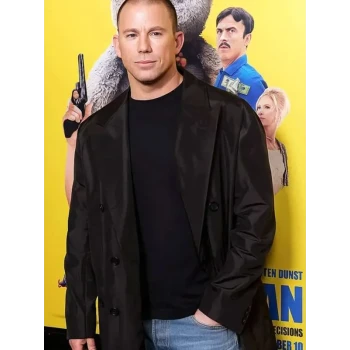 Channing Tatum Elegant Black Roofman Style Coat Channing Tatum Elegant Black Roofman Style Coat
