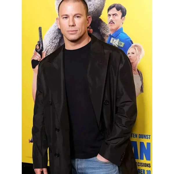 Channing Tatum Elegant Black Roofman Style Coat