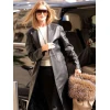 Rosie Huntington-Whiteley PFW 2025 Leather Coat