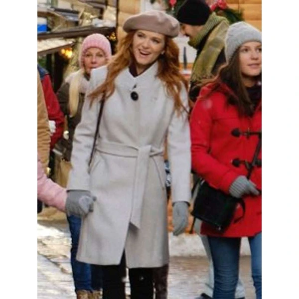 Sarah Drew Christmas in Vienna Grey Wool Coat