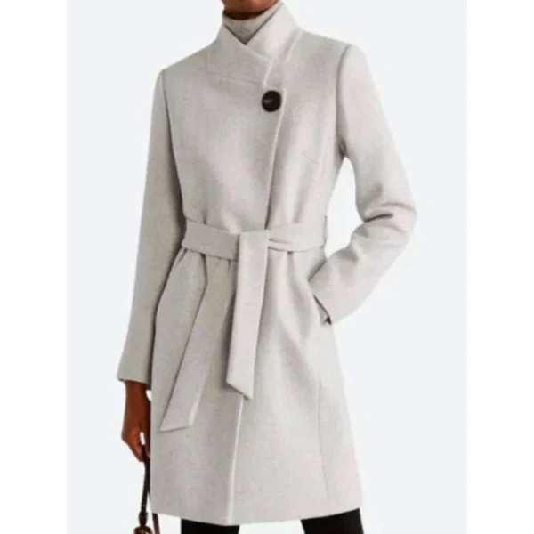 Sarah Drew Christmas in Vienna Grey Wool Coat