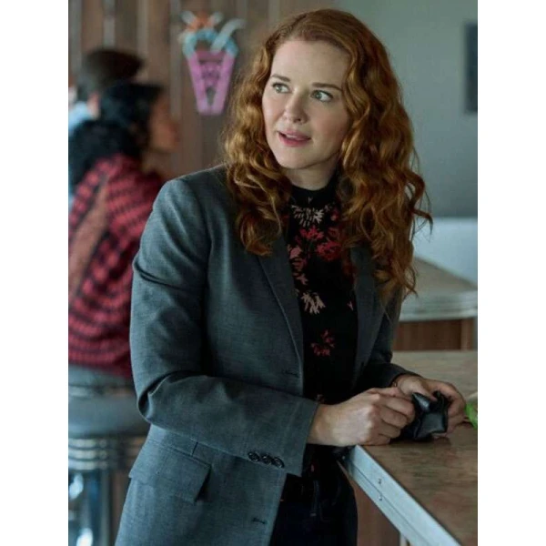 Sarah Drew Mistletoe Murders Grey Trench Coat