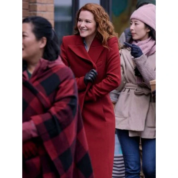 Sarah Drew Mistletoe Murders Red Wool Coat