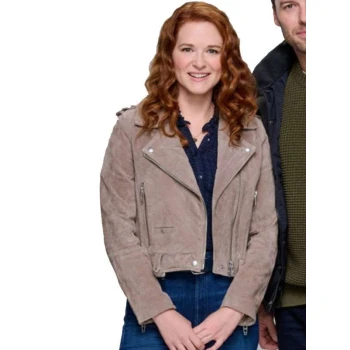 Sarah Drew Mistletoe Murders Suede Leather Jacket