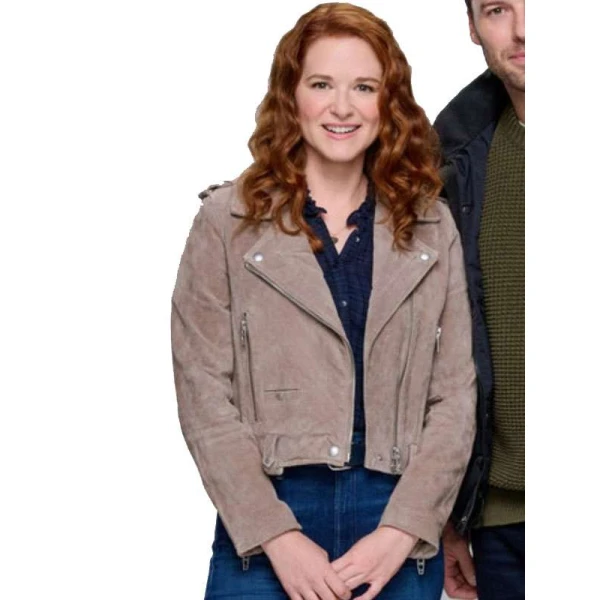Sarah Drew Mistletoe Murders Suede Leather Jacket