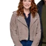 Sarah Drew Mistletoe Murders Suede Leather Jacket