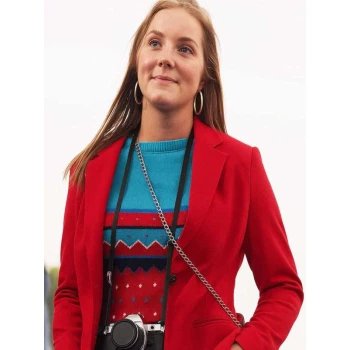 Saylor McPherson This Too Shall Pass Red Blazer Saylor McPherson This Too Shall Pass Red Blazer
