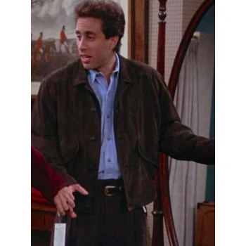 Seinfeld S08 Jerry Seinfeld Brown Suede Leather Jacket Seinfeld S08 Jerry Seinfeld Brown Suede Leather Jacket
