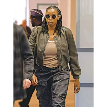 Shaniqua Okwok Maigret Bomber Leather Jacket Shaniqua Okwok Maigret Bomber Leather Jacket