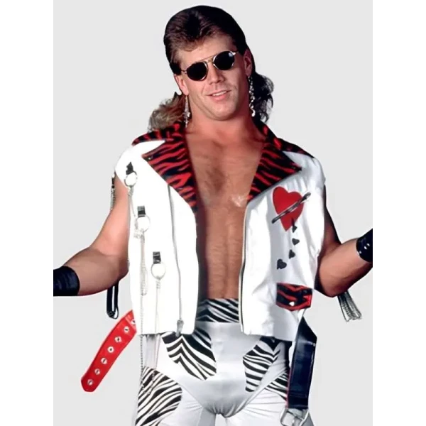 Shawn Michaels Heart Printed White Vest
