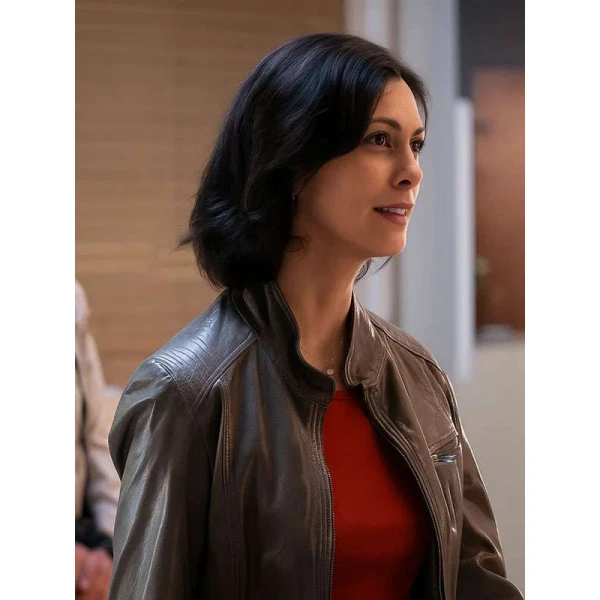 Sheriff Country Morena Baccarin Brown Leather Jacket
