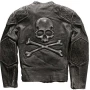 Skull Danger Black Leather Jacket