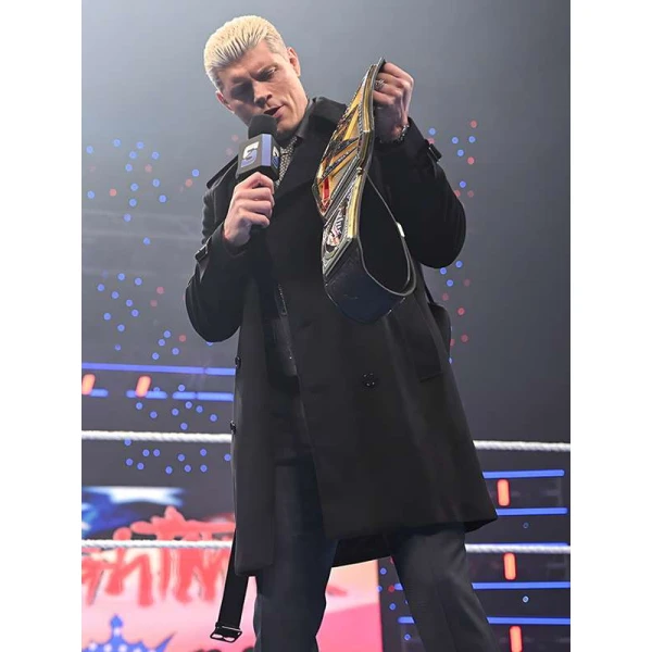 SmackDown 2025 Cody Rhodes Black Wool Coat