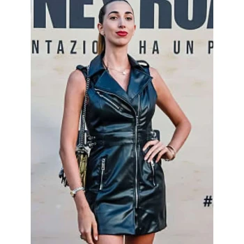 Sofia Giaele De Dona Black Leather Vest