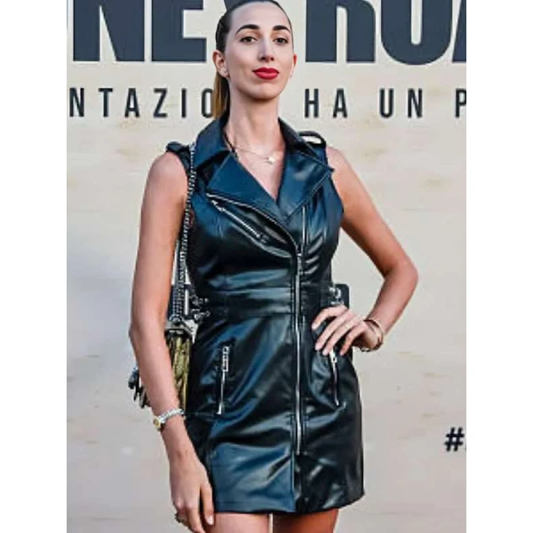 Sofia Giaele De Dona Black Leather Vest