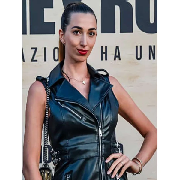 Sofia Giaele De Dona Black Leather Vest