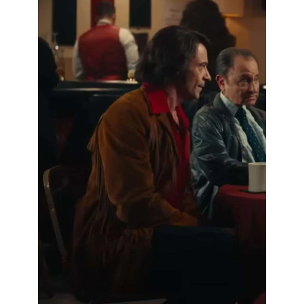 Song Sung Blue Hugh Jackman Brown Fringe Jacket