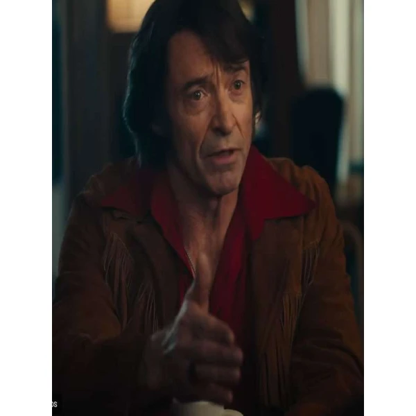 Song Sung Blue Hugh Jackman Brown Fringe Jacket