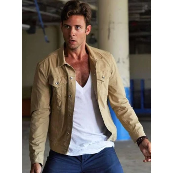 Steve Lund Bitten Beige Cotton Jacket Steve Lund Bitten Beige Cotton Jacket