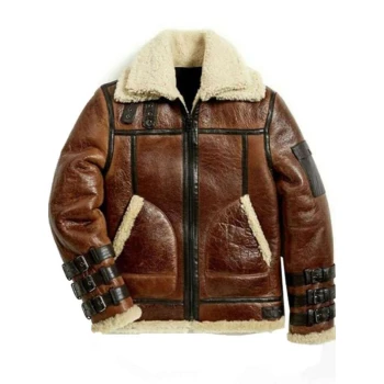 Stylish Brown Shearling B3 Bomber Leather Jacket