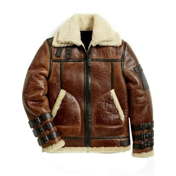Stylish Brown Shearling B3 Bomber Leather Jacket