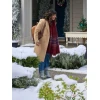 Tamera Mowry Housley Tidings for the Season Brown Coat