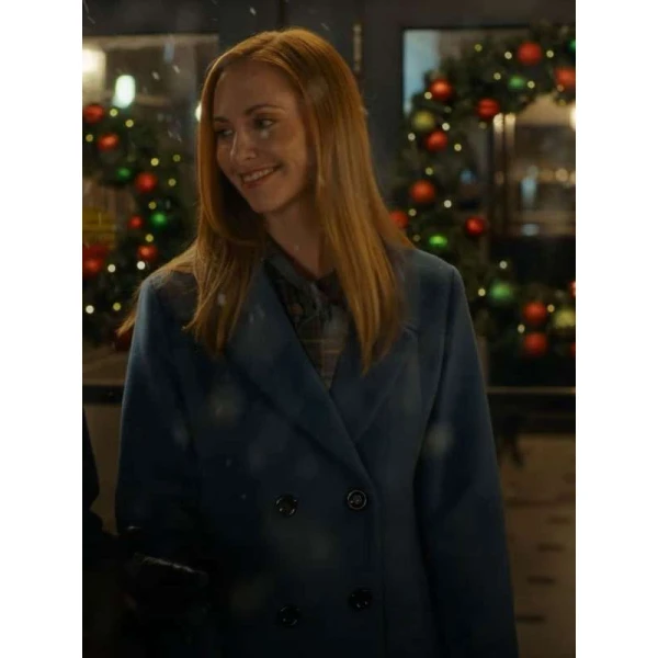 Tara Yelland We Met in December 2025 Blue Wool Coat