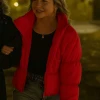 Taylor Haag Love is Blind Red Puffer Jacket