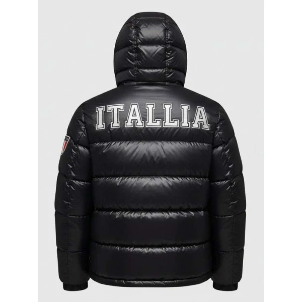 Team Italy Olympics 2026 Black Puffer Jacket