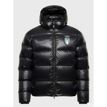 Team Italy Olympics 2026 Black Puffer Jacket