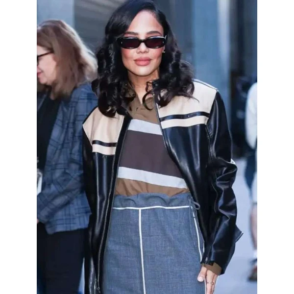 Tessa Thompson NYC 2025 Leather Jacket
