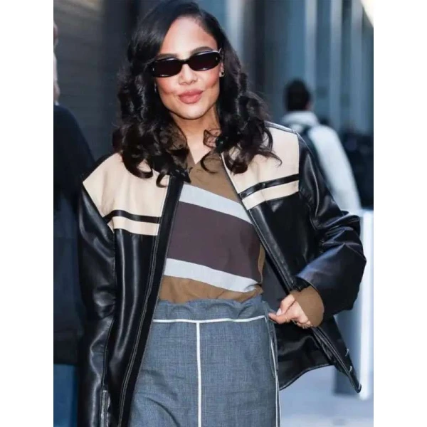 Tessa Thompson NYC 2025 Leather Jacket