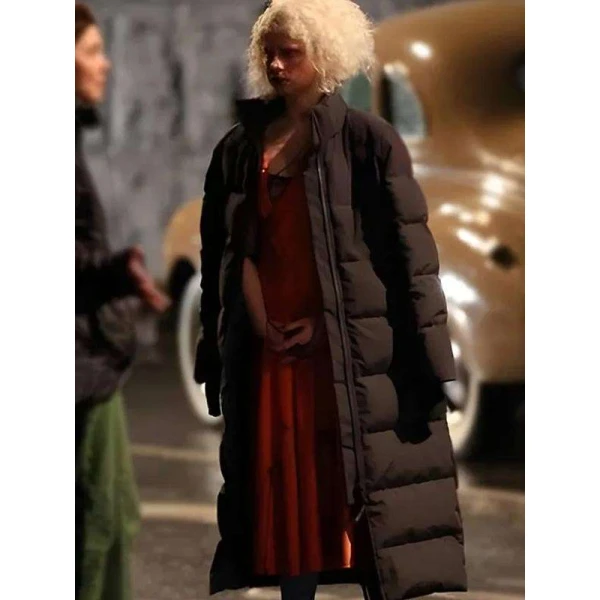 The Bride 2026 Jessie Buckley Black Puffer Coat