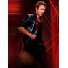 The Running Man Glen Powell Black Leather Coat The Running Man Glen Powell Black Leather Coat