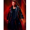 The Running Man Glen Powell Black Leather Coat The Running Man Glen Powell Black Leather Coat