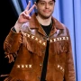 The Tonight Show Pete Davidson Brown Fringe Jacket