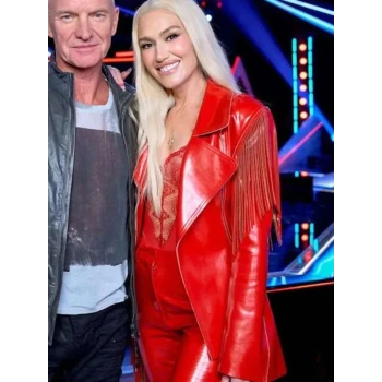 The Voice S26 Gwen Stefani Red Fringe Blazer The Voice S26 Gwen Stefani Red Fringe Blazer