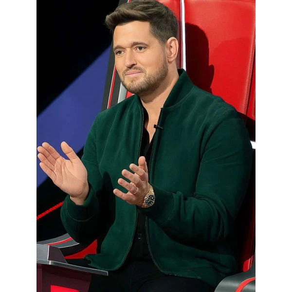 The Voice S28 Michael Buble Suede Leather Jacket