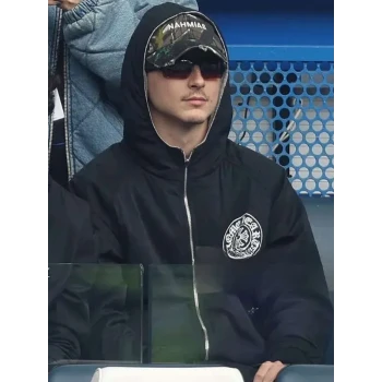 Chic Black Hoodie Inspired by Timothee Chalamet