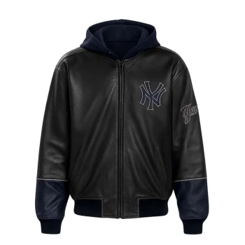 Timothee Chalamet Yankees Game 2025 Black Bomber Jacket
