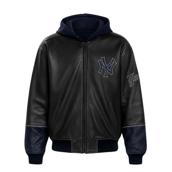 Timothee Chalamet Yankees Game 2025 Black Bomber Jacket