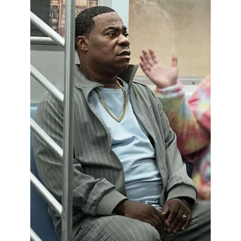 Tracy Morgan Crutch 2025 Grey Bomber Jacket