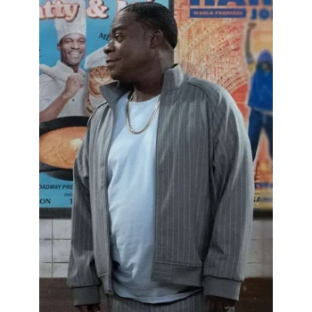 Tracy Morgan Crutch 2025 Grey Bomber Jacket