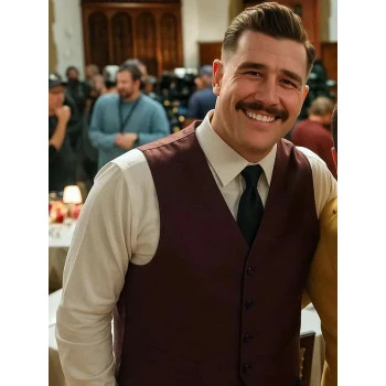 Travis Kelce Happy Gilmore 2 Stylish Maroon Vest Travis Kelce Happy Gilmore 2 Stylish Maroon Vest