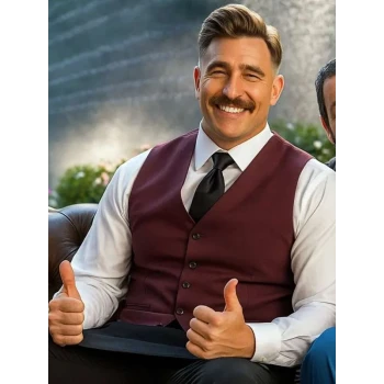 Travis Kelce Happy Gilmore 2 Stylish Maroon Vest Travis Kelce Happy Gilmore 2 Stylish Maroon Vest