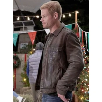 Trevor Donovan Nostalgic Christmas Brown Leather Jacket